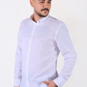Beyaz %100 Pamuk Doğal Keten Görünümlü Erkek Gömlek – Temiz ve Şık. Erkek Gömleklerinde En Kaliteli Gömlekler En İyi Fiyata Hepdolu.com'da