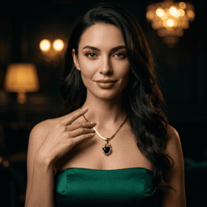 Gece Gökyüzü Yassı Zincirli Kadın Kolye,