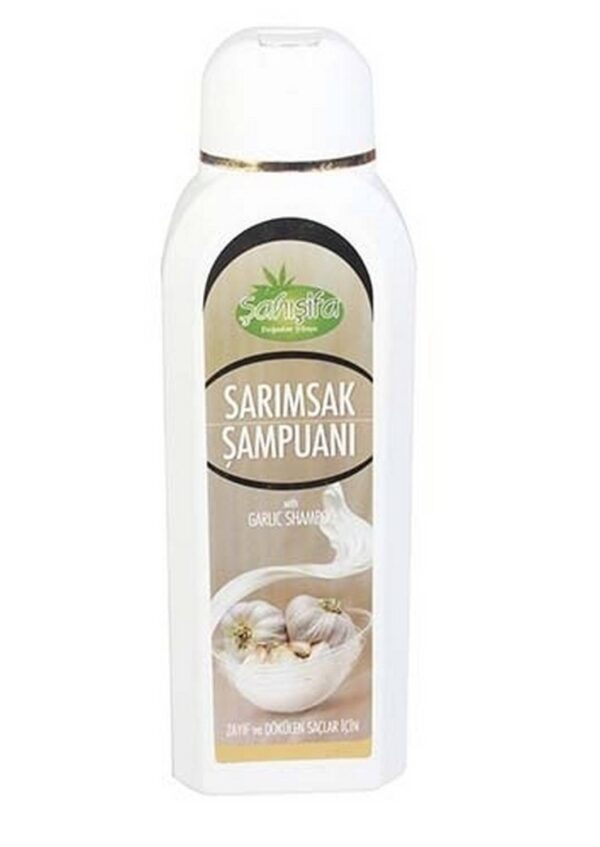 Sarımsak özlü doğal şampuan saç dökülmesini azaltır, saç köklerini besler ve kepeği önler. Kimyasal içermez, %100 bitkisel formül.