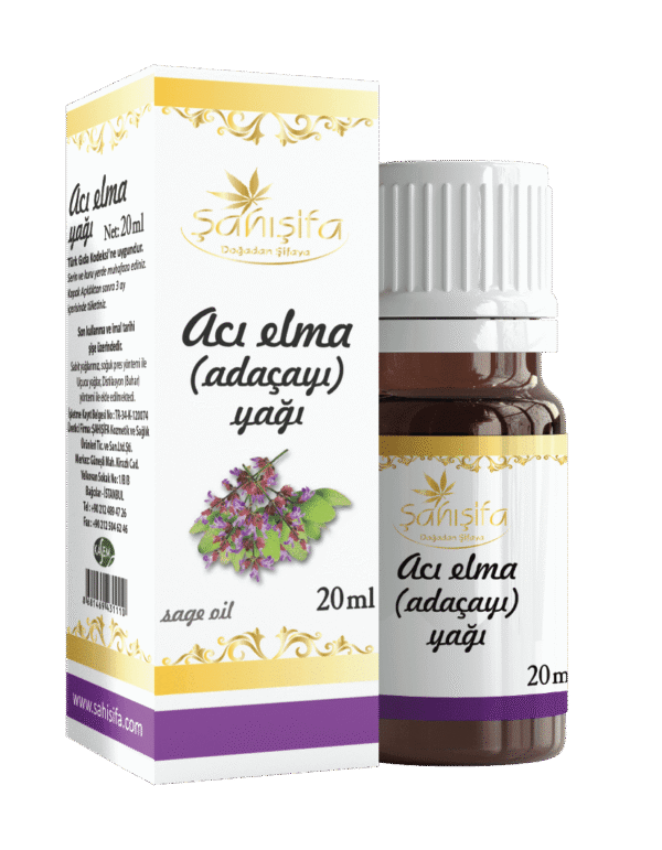 Doğal içerikli Acı Elma Adaçayı Yağı 20ml ile rahatlatıcı aromaterapi deneyimi yaşayın. Saf uçucu yağ şimdi uygun fiyatla!