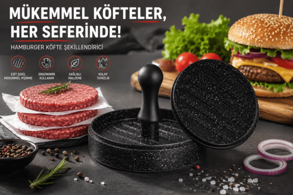 Granit hamburger köfte şekillendirici pres ile profesyonel burger kalıbı