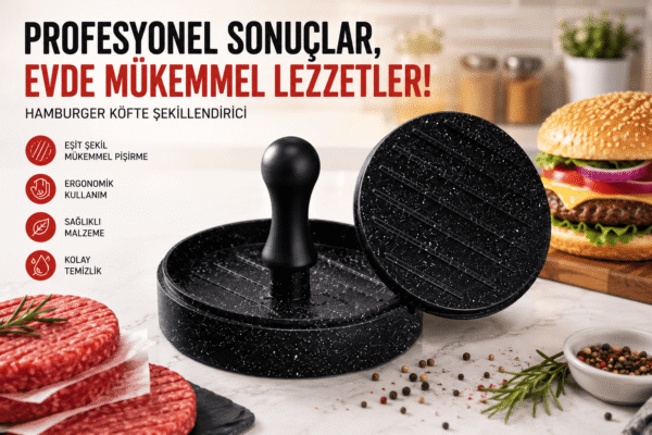Granit hamburger köfte şekillendirici pres ile profesyonel burger kalıbı